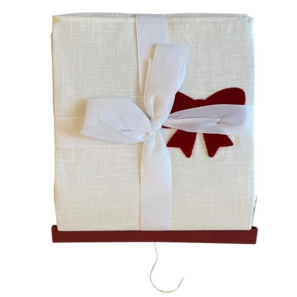 Ridgefield Coquette TUFTED RED BOW Shower Curtain 72" Christmas Holiday Glam NEW - Picture 5 of 7